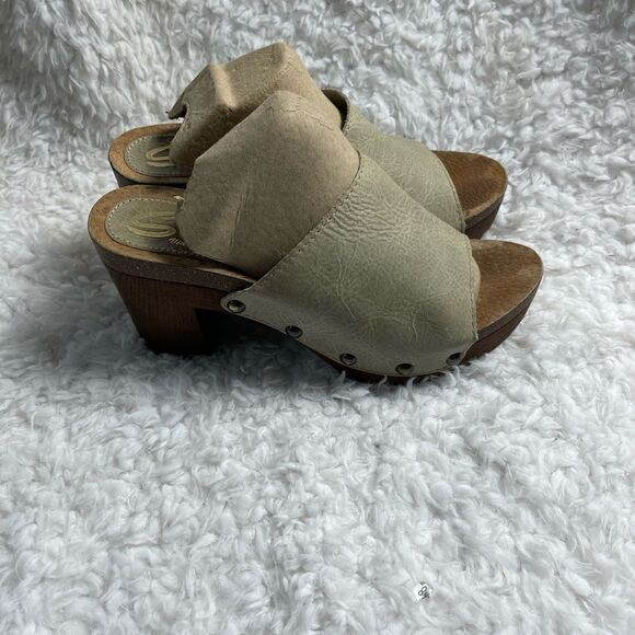 Sbicca vintage collection leather grayish green platform sandals EUR SZ40 - Picture 1 of 13